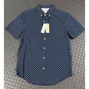 Penguin Men's Small Short-Sleeve Button-Up Dark Sapphire Navy New With Tags NWT